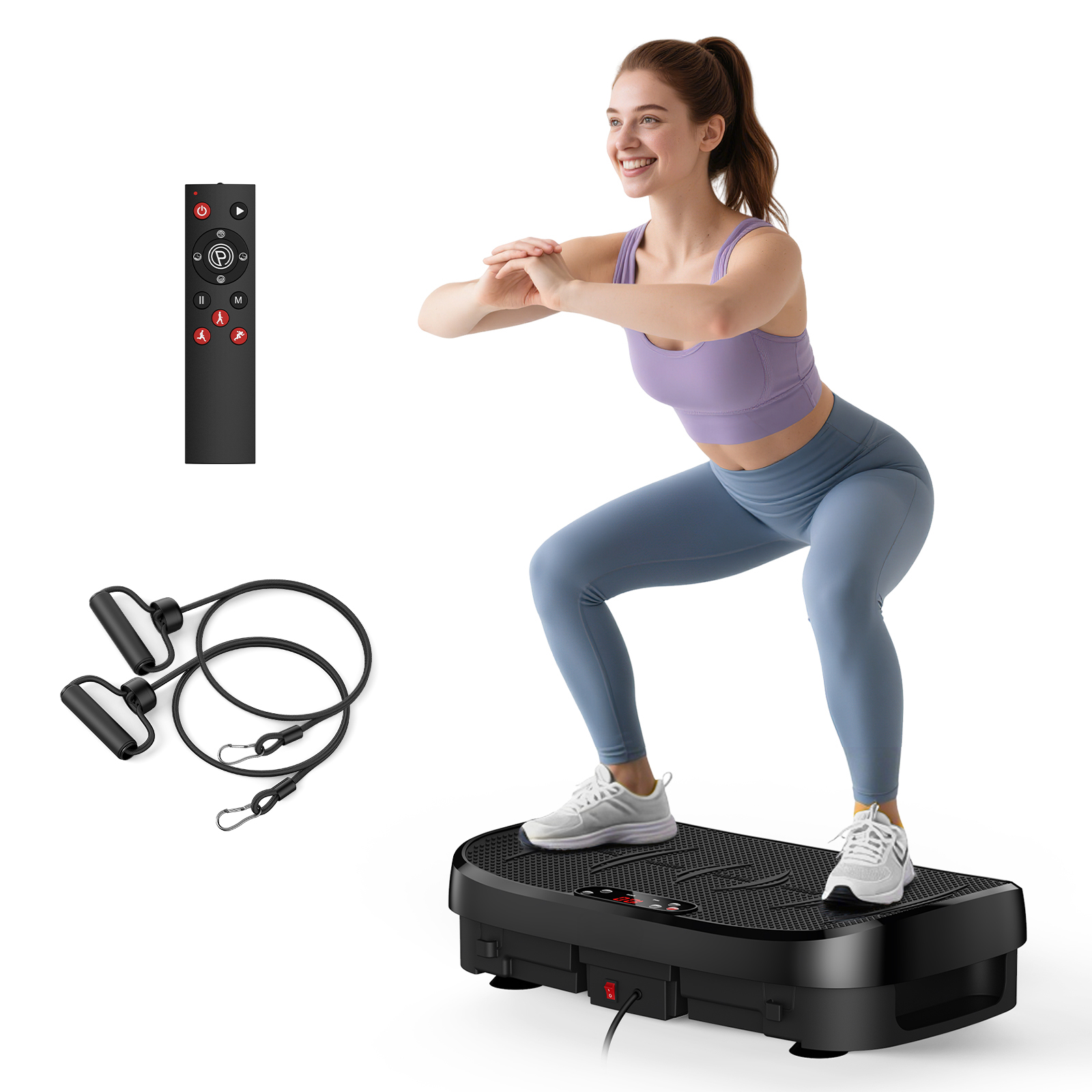 Home Gym Tunturi - แผ่นสั่นสะเทือนสำหรับออกกำลังกาย ลดไขมัน กระชับสัดส่วนทั่วร่างกาย 120 ระดับ อุปกรณ์ออกกำลังกายที่บ้าน