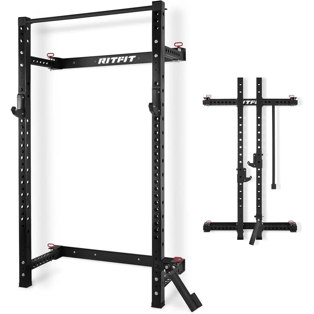Home Gym Designs - แร็คสควอทติดผนังขนาดกะทัดรัดสำหรับยิมที่บ้าน ดีไซน์ประหยัดพื้นที่พร้อมอุปกรณ์เสริม