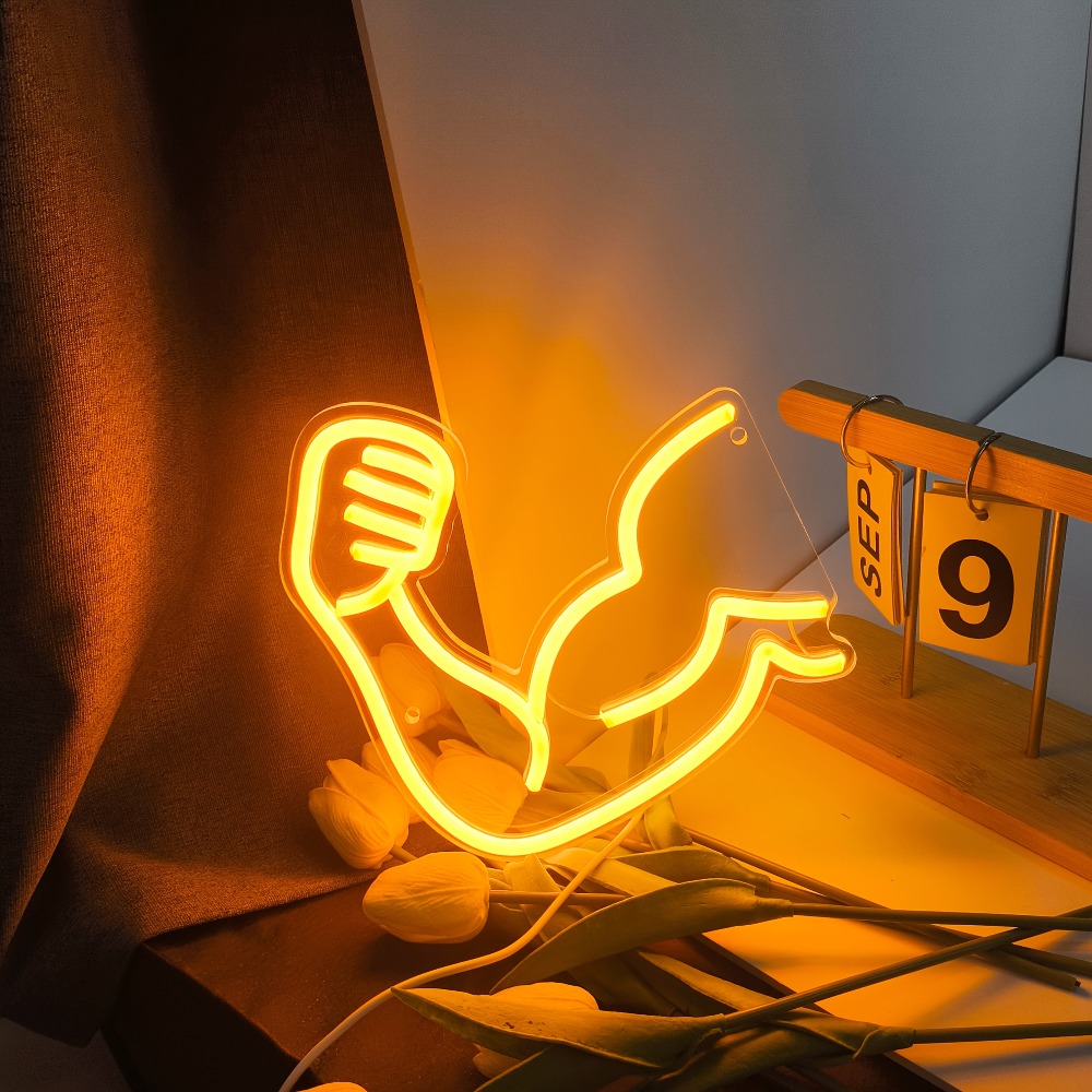 Home Gym Neon Sign - ไฟสร้างแรงบันดาลใจด้านฟิตเนส - ป้ายนีออนรูปกล้ามเนื้อ - ไฟ LED