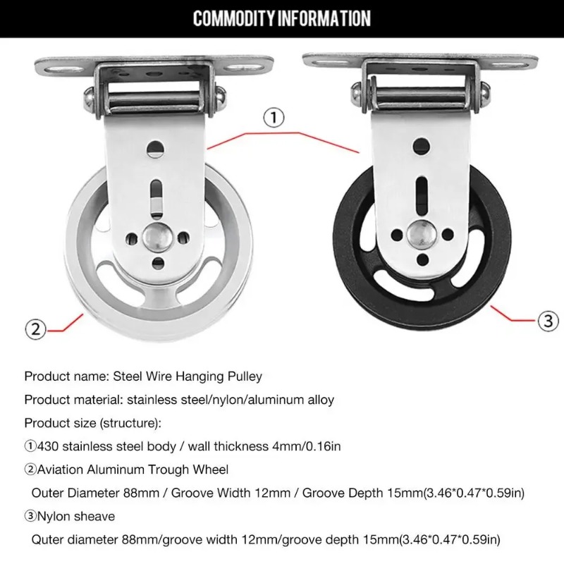 Home Gym Designs - ล้อพูลเลย์สแตนเลสแบบหมุนได้ ติดผนัง สำหรับเปลี่ยนอะไหล่ อุปกรณ์ออกกำลังกายที่บ้านแบบกำหนดเอง