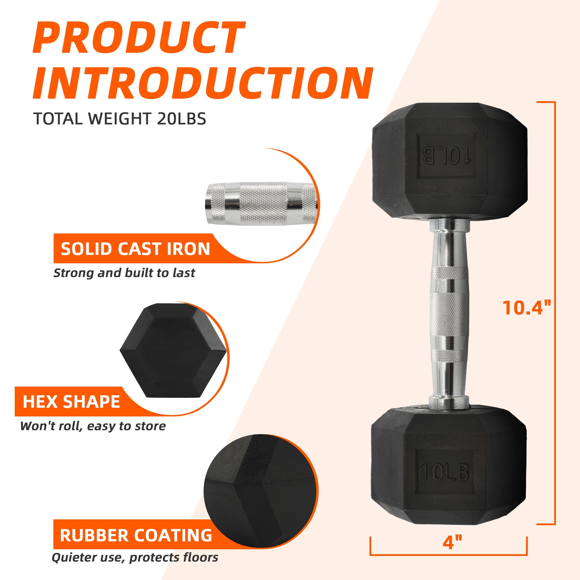 ดัมเบลหุ้มยางรูปหกเหลี่ยม 10 ถ - Home Gym Designs บทวิจารณ์และราคา