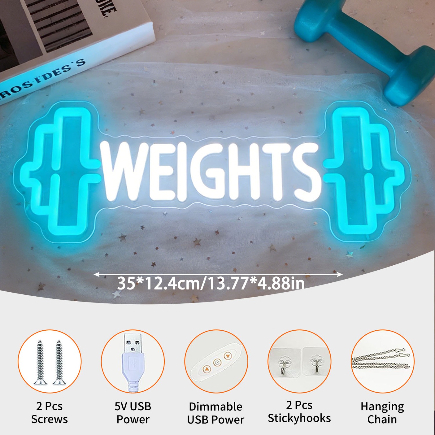 ป้ายไฟนีออนรูปดัมเบล LED สำหรั - Home Gym Neon Sign บทวิจารณ์และราคา
