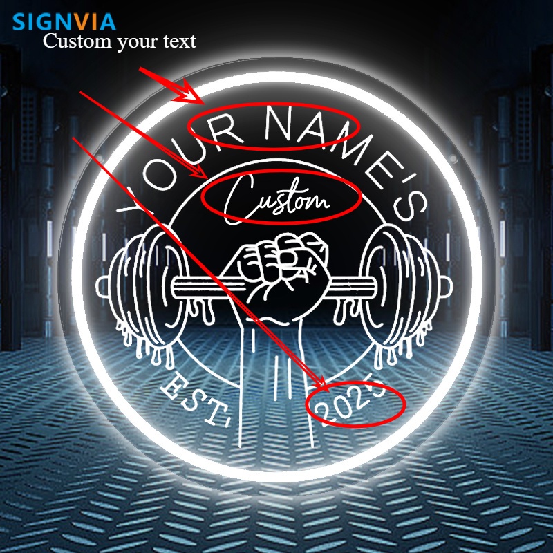 Custom LED Gym Neon Sign Barbe - Home Gym Neon Sign บทวิจารณ์และราคา