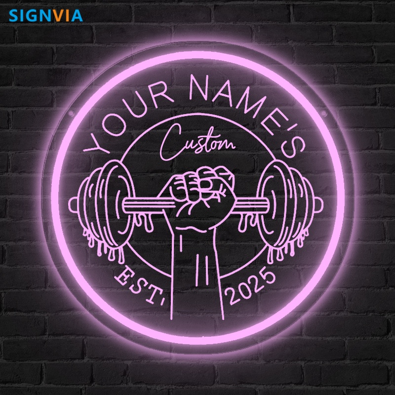 Custom LED Gym Neon Sign Barbe - Home Gym Neon Sign บทวิจารณ์และราคา