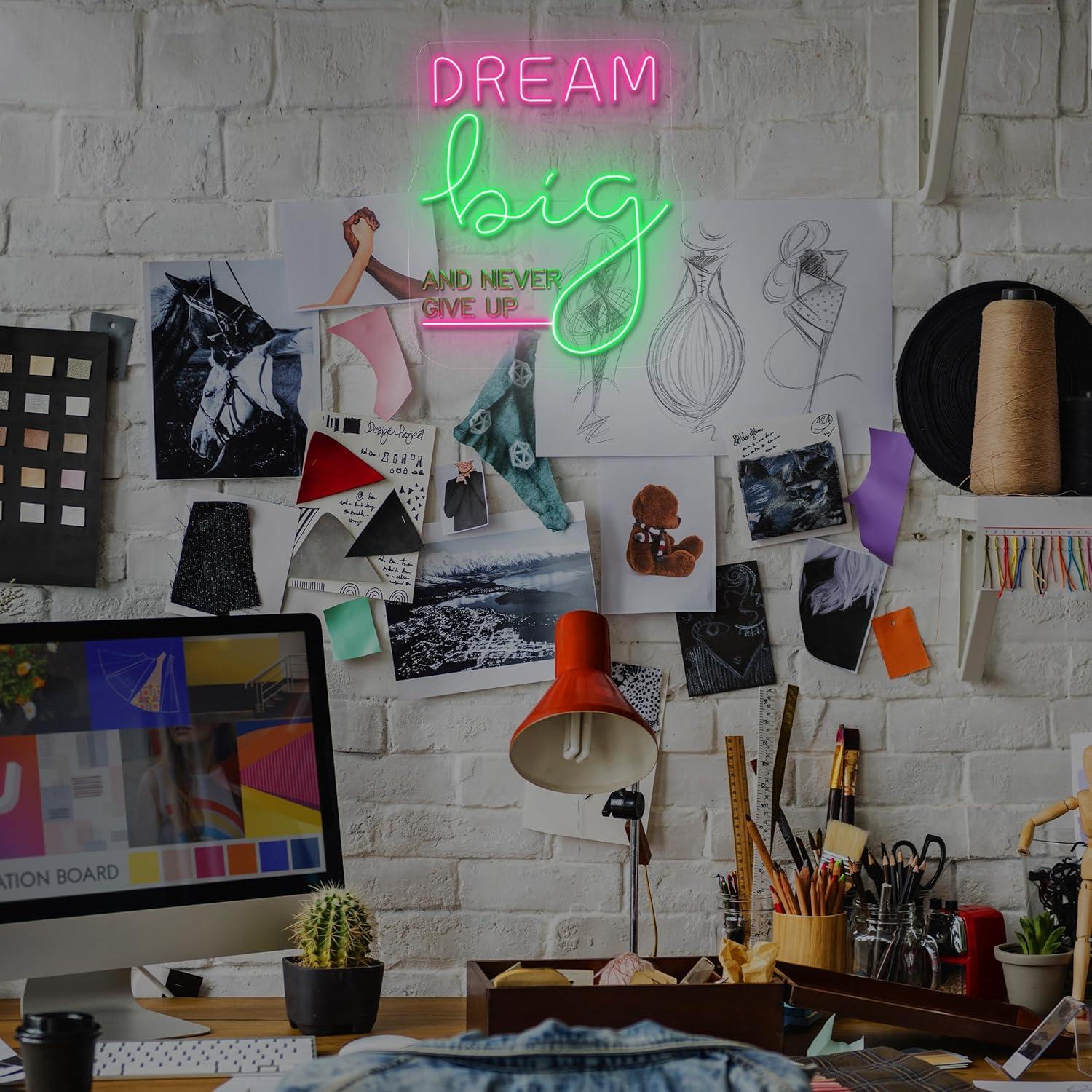 ป้ายไฟนีออน Dream Big พร้อมไฟ  - Home Gym Neon Sign บทวิจารณ์และราคา