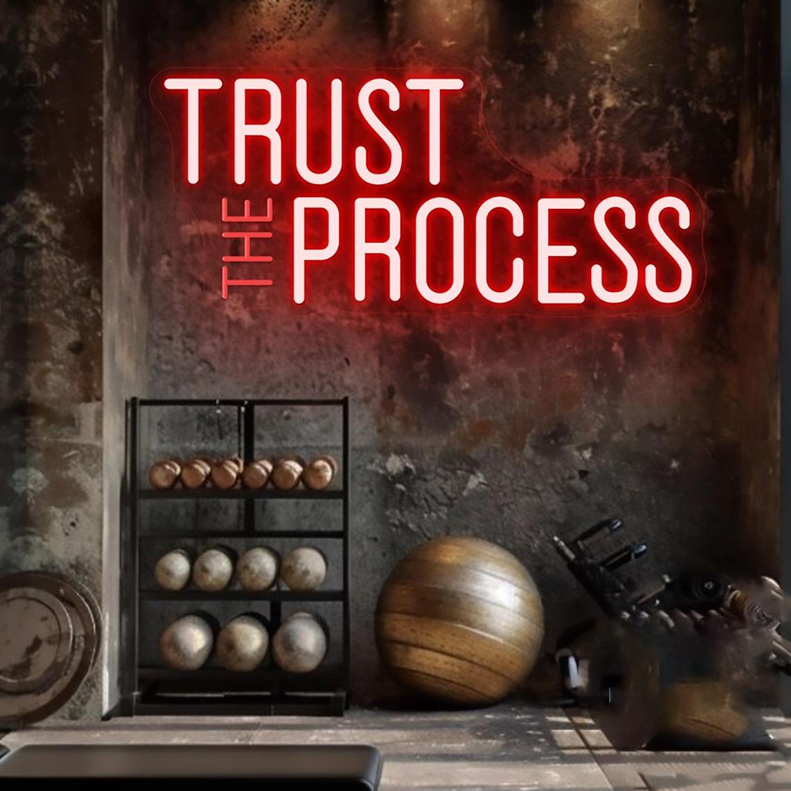 ป้ายไฟนีออน Trust The Process, - Home Gym Neon Sign บทวิจารณ์และราคา