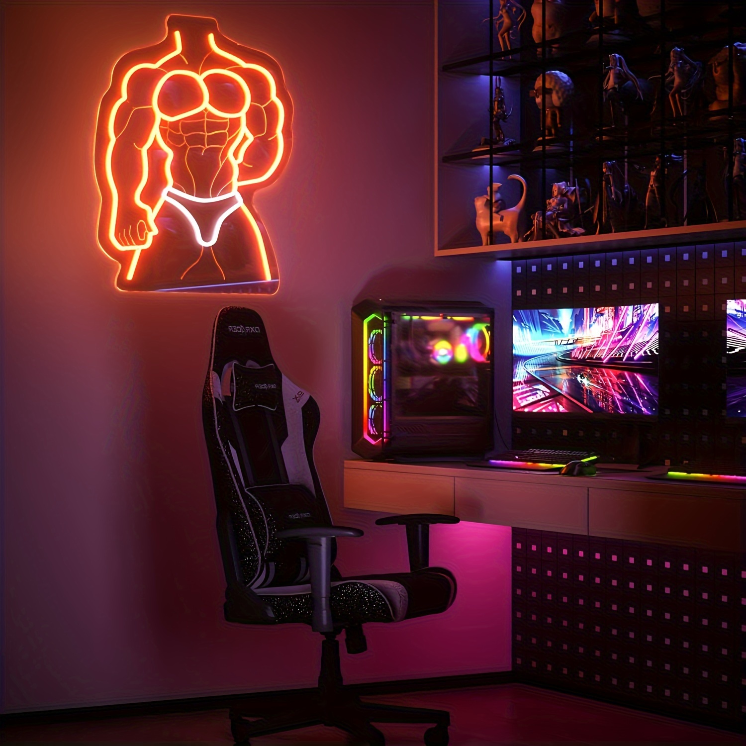 ป้ายไฟนีออนรูปคนกล้ามเนื้อ สีส - Home Gym Neon Sign บทวิจารณ์และราคา