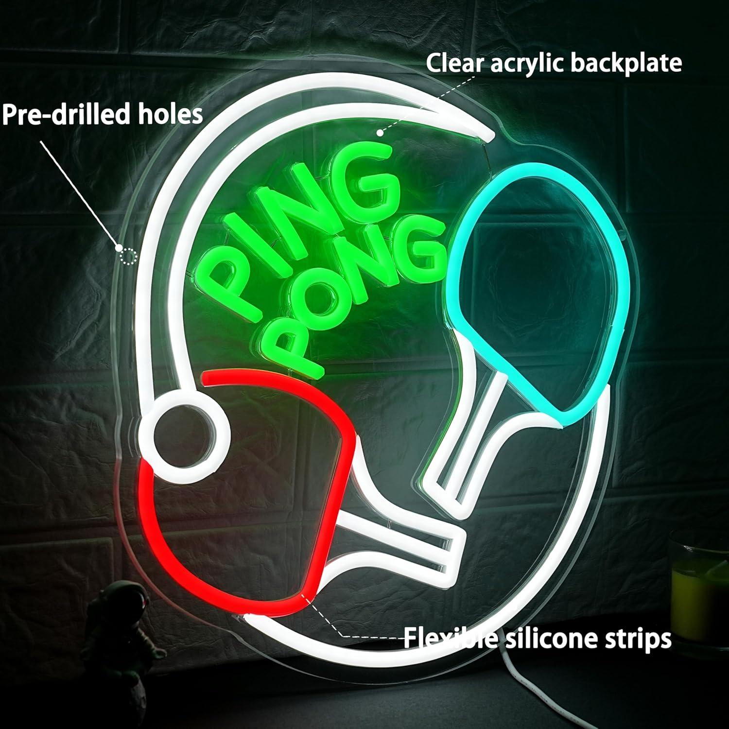 ป้ายไฟนีออนปิงปอง ไฟ LED ปรับค - Home Gym Neon Sign บทวิจารณ์และราคา