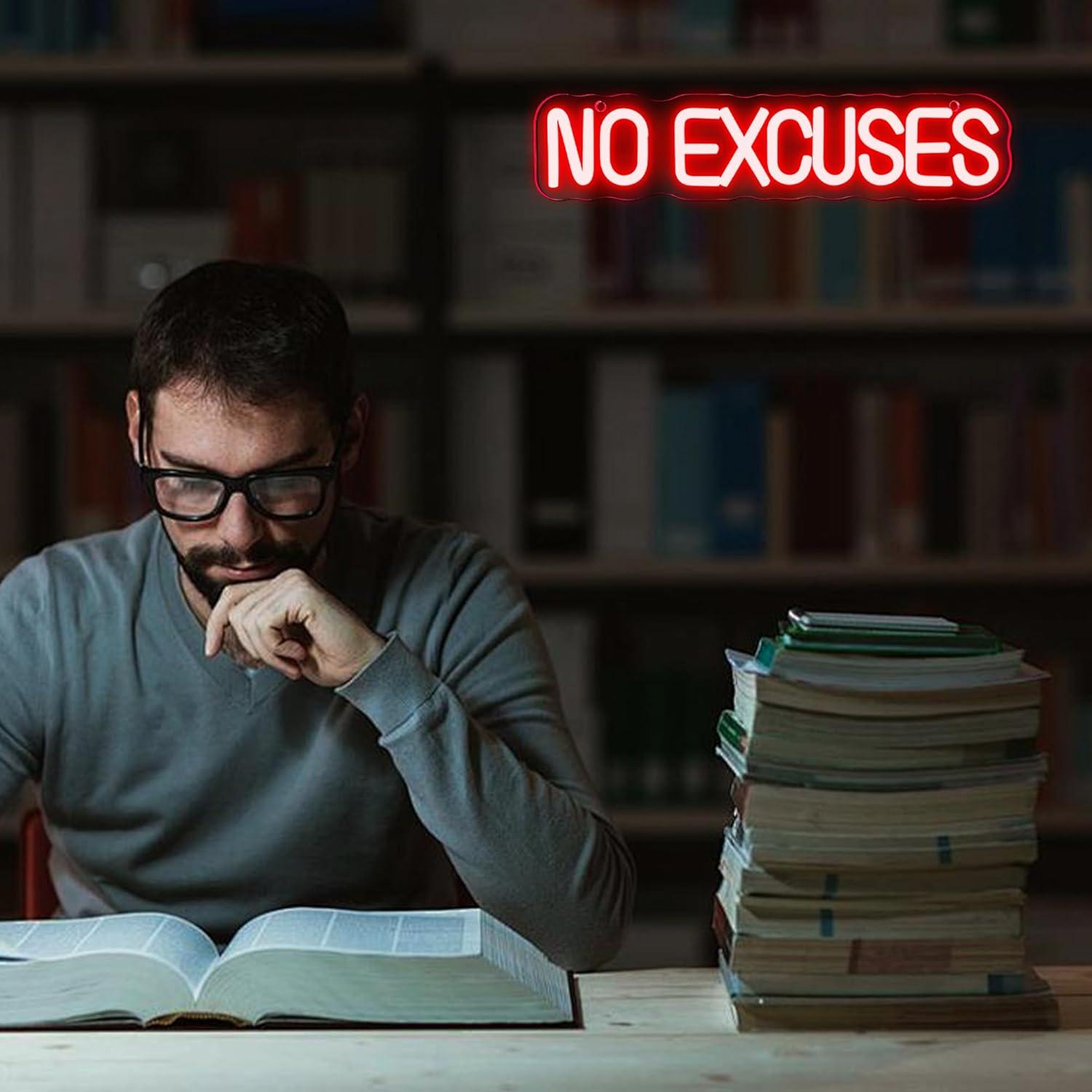 ป้ายไฟนีออน No Excuses พร้อมไฟ - Home Gym Neon Sign บทวิจารณ์และราคา